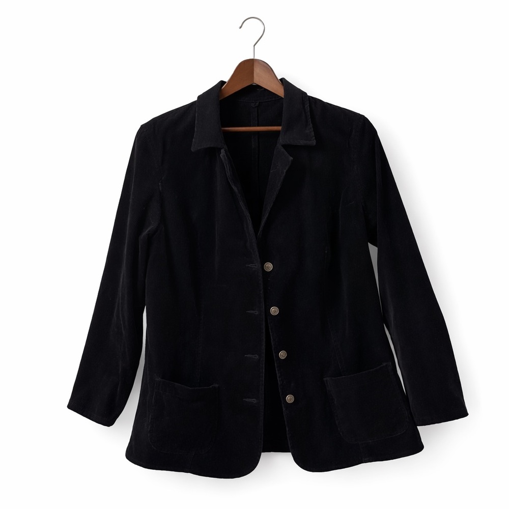 St. John's Bay Black Women's Corduroy Jacket-size 16W-100% Cotton